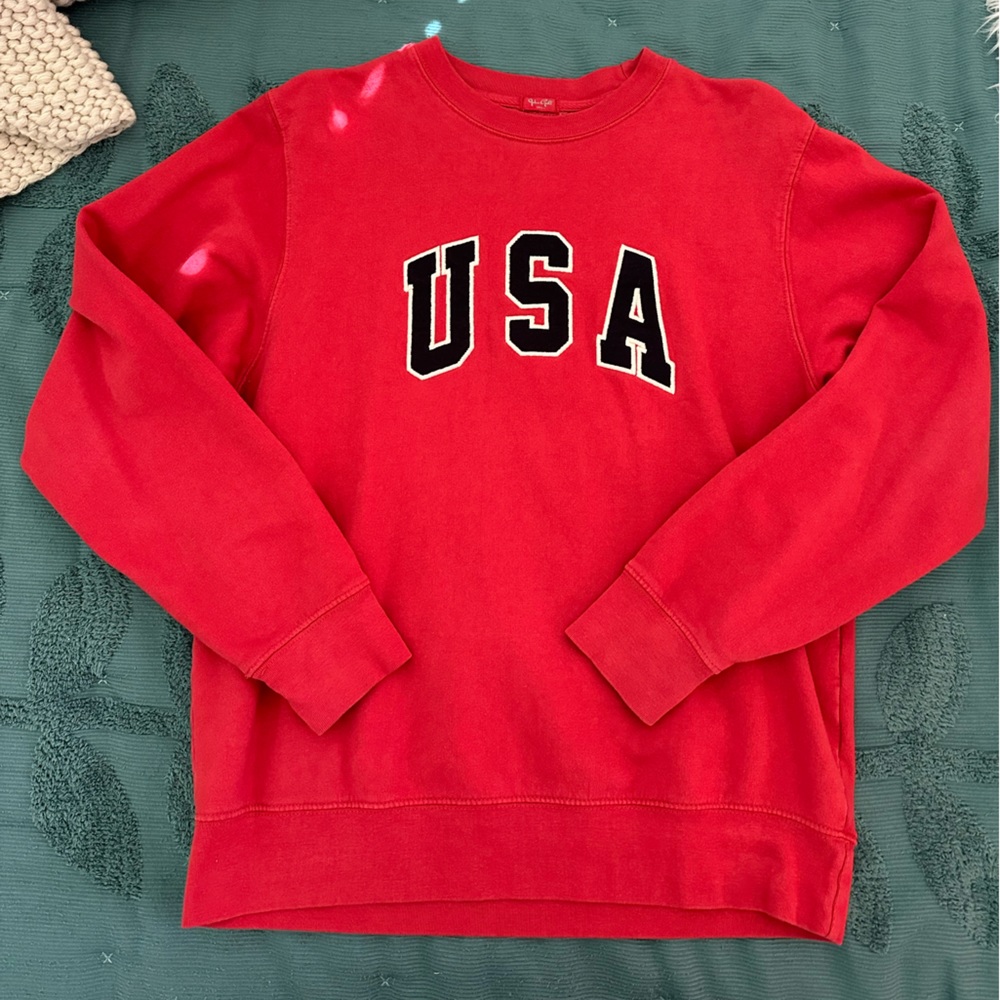 Brandy Melville USA Sweatshirt (Pullover) in Red